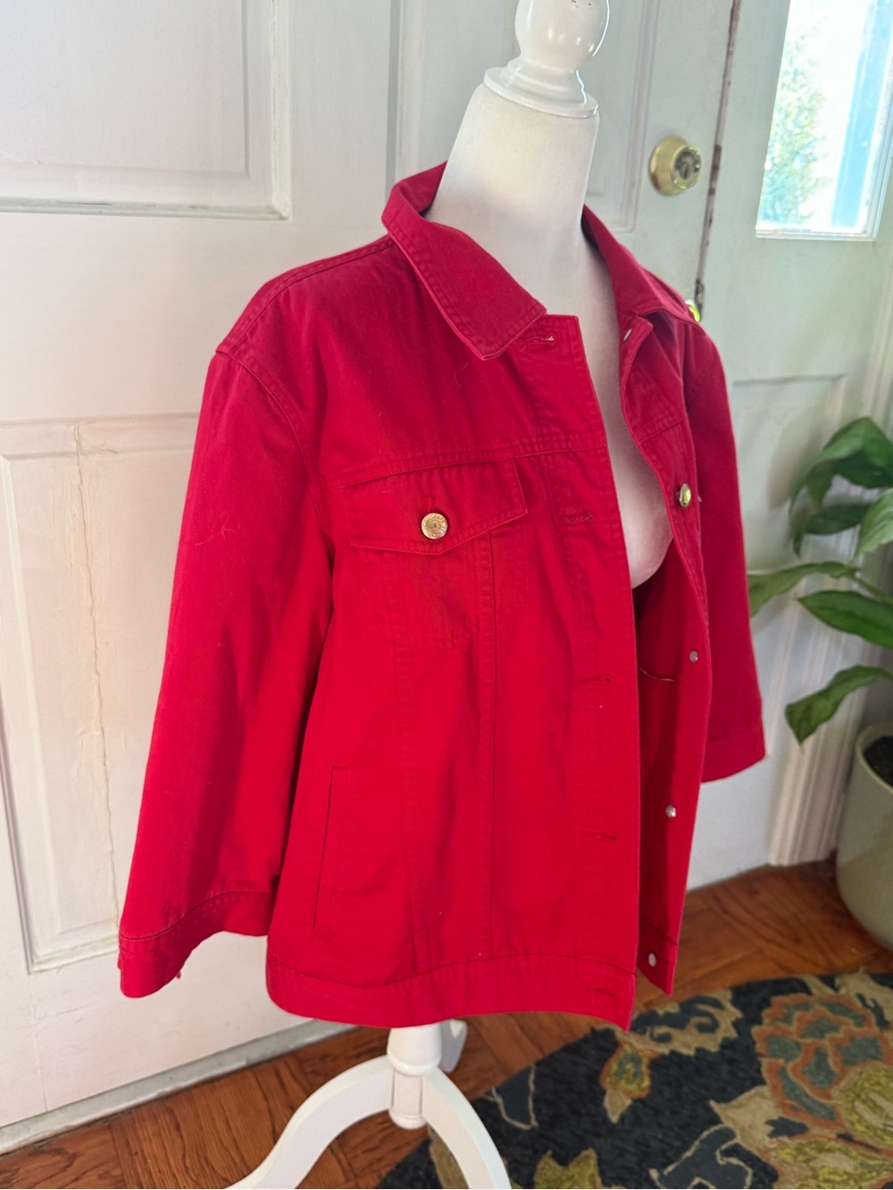 Vintage ChapsDenim Red Cotton Jacket - Picture 9 of 9